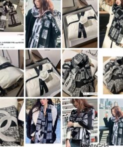 Chanel reversible cashmere shawl