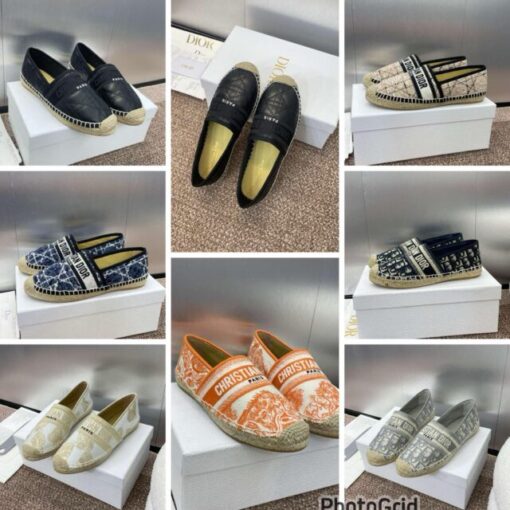 25ss DIOR leather espadrilles （ Grey 39)