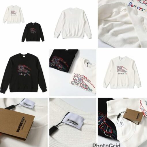 Burberry embroidery logo sweater unisex 