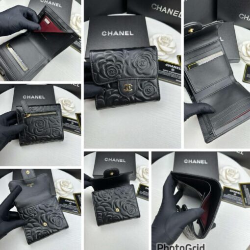 Chanel camellia short wallet